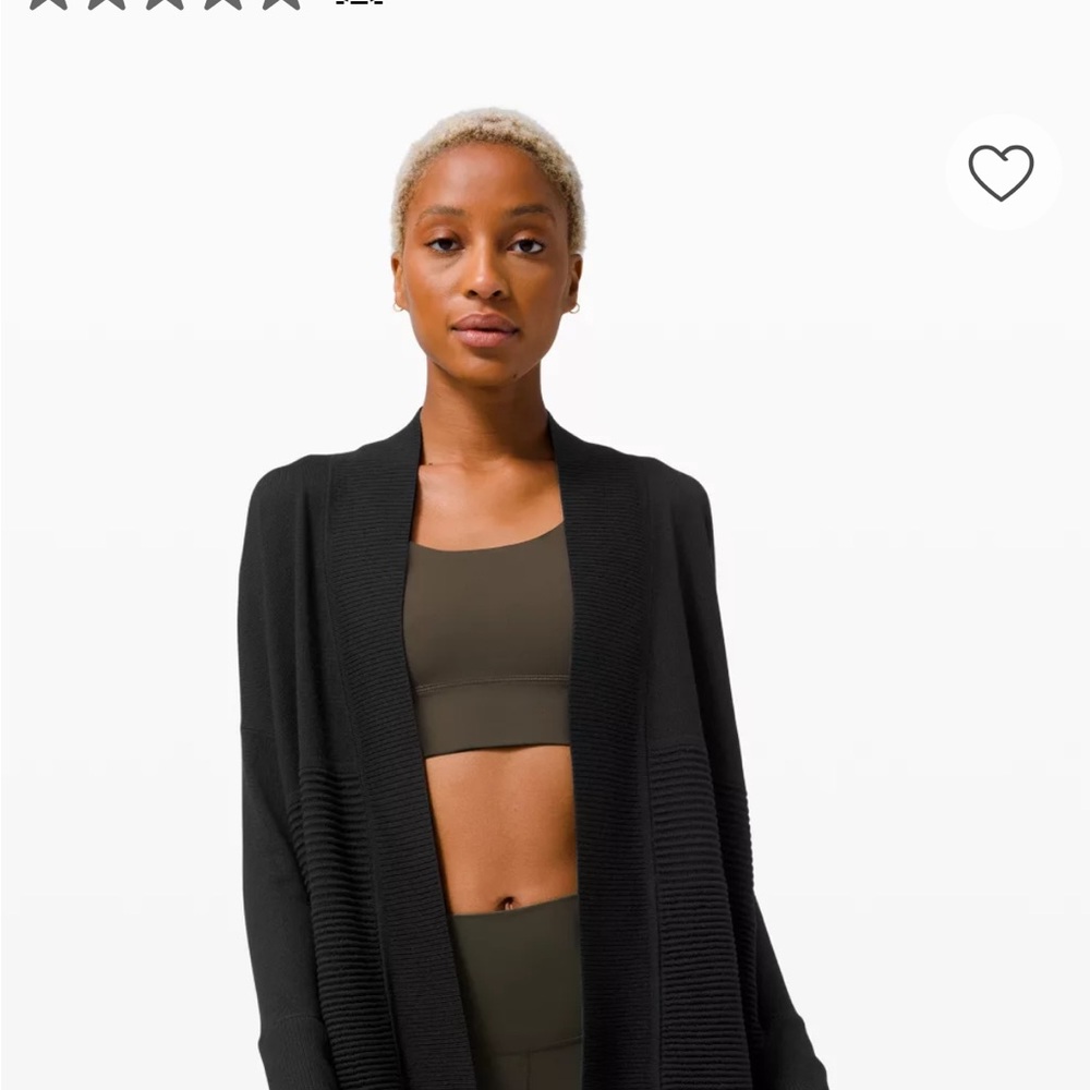 lululemon athletica Black Open-Front Knit Cardigan